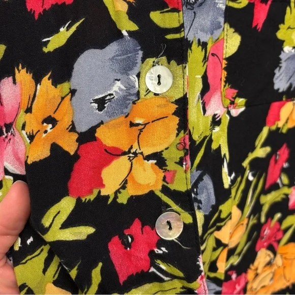 Vintage Dressing Clio button down 90s floral dress, petite small - Picture 6 of 11